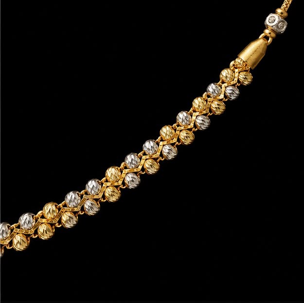 22K Gold Fancy Bead Chain
