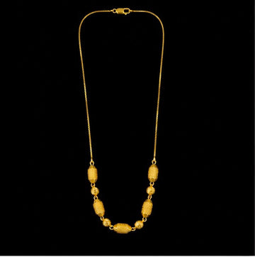 22K Gold Barrel Bead Chain