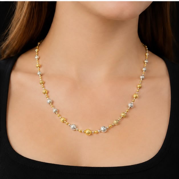 22K Gold Long Bead Chain