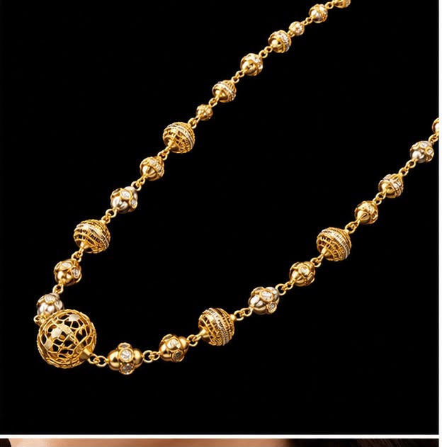 22K Gold Center Ball Chain