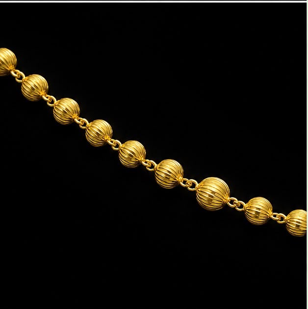 22K Gold Statement Bead Chain