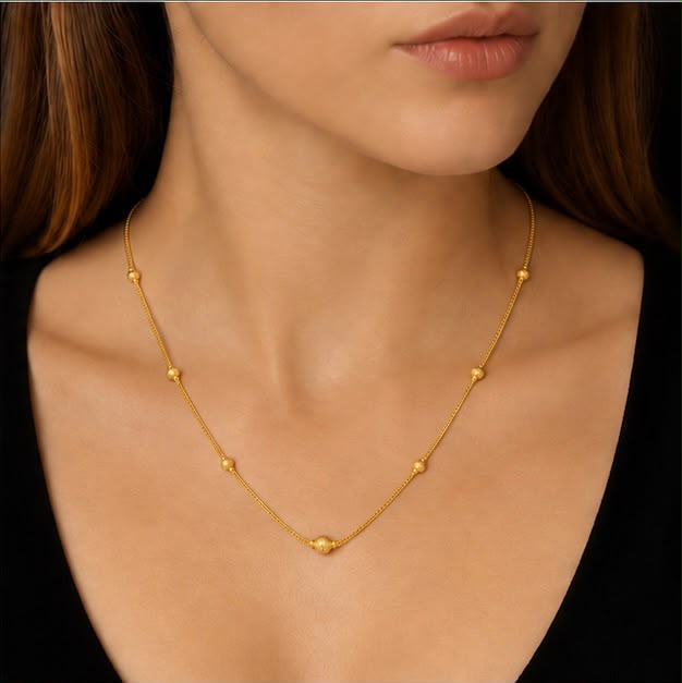 22K Gold Accent Bead Chain