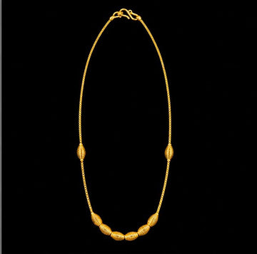 22K Gold Ribbed Bead Chain