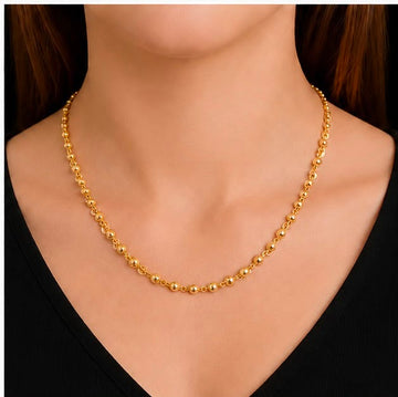 22K Gold Designer Bead Chain