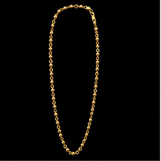 22K Gold Designer Bead Chain