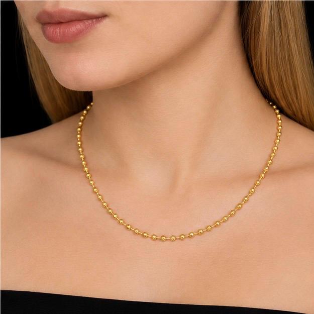22K Gold Fine Bead Chain