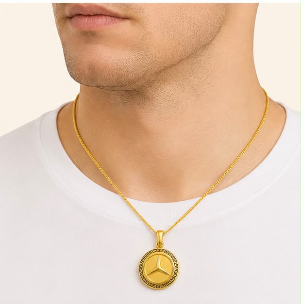Mercedes Star 22K Gold Pendant