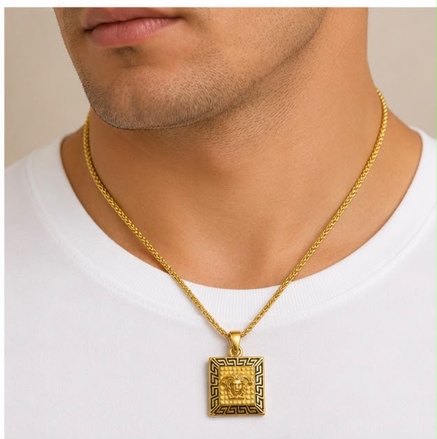 Versace-Inspired 22k Gold Pendant