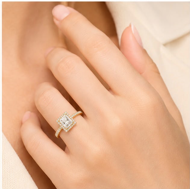 Classic Halo Diamond Ring