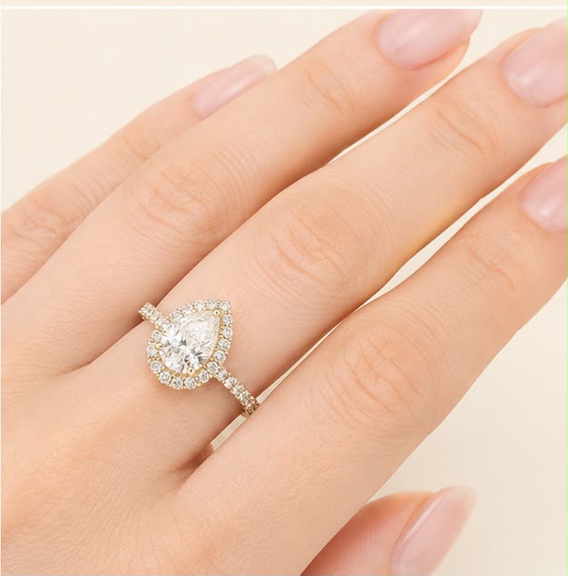 Cathedral Halo Diamond Ring