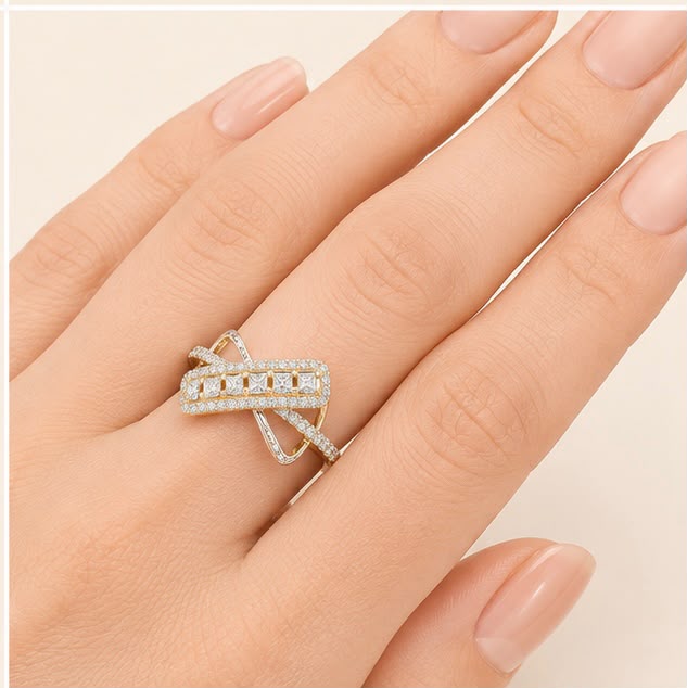 Crossover Diamond Ring