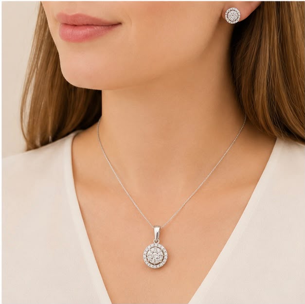 Designer Diamond Pendant Set
