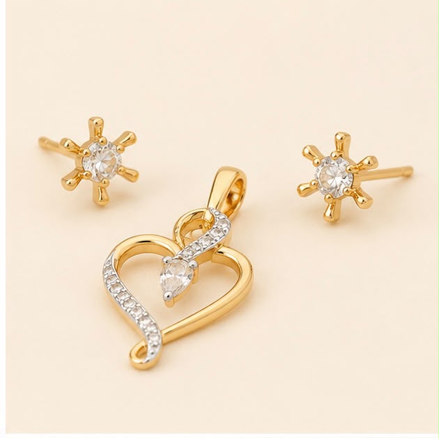 Luxury Heart Pendant Set
