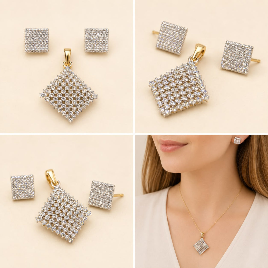Designer Diamond Pendant Set