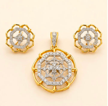 Diamond Trellis Pendant Set