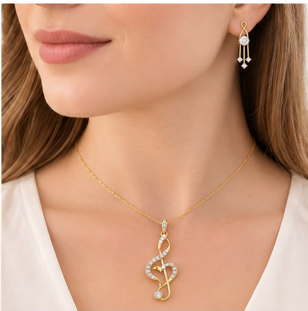 Diamond Melody Pendant Set