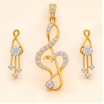 Diamond Melody Pendant Set