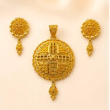 22K Gold Statement Pendant Set