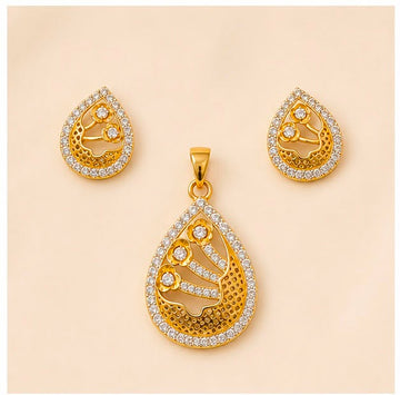 22K Gold Contemporary Pendant Set