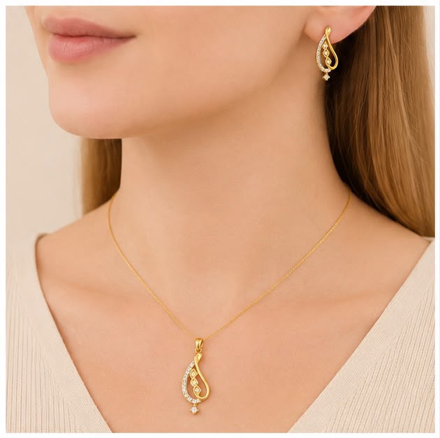 22K Gold Grace Pendant Set