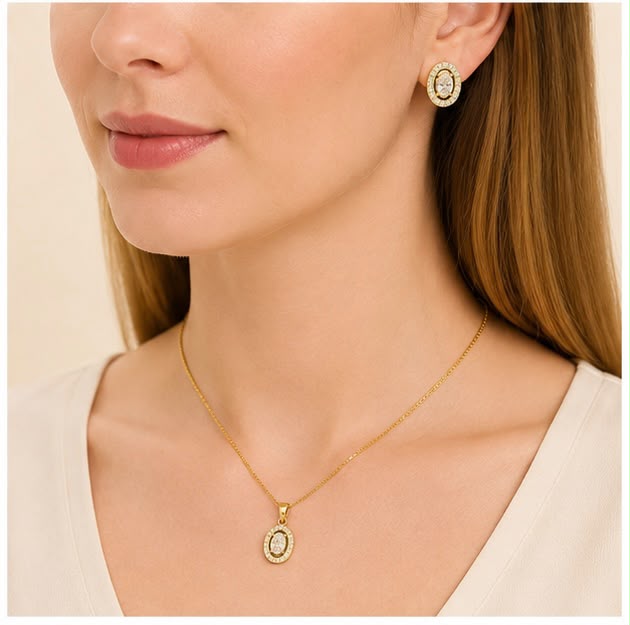 22K Gold Grace Pendant Set