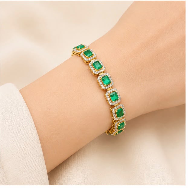 Luxury Emerald Diamond Bracelet