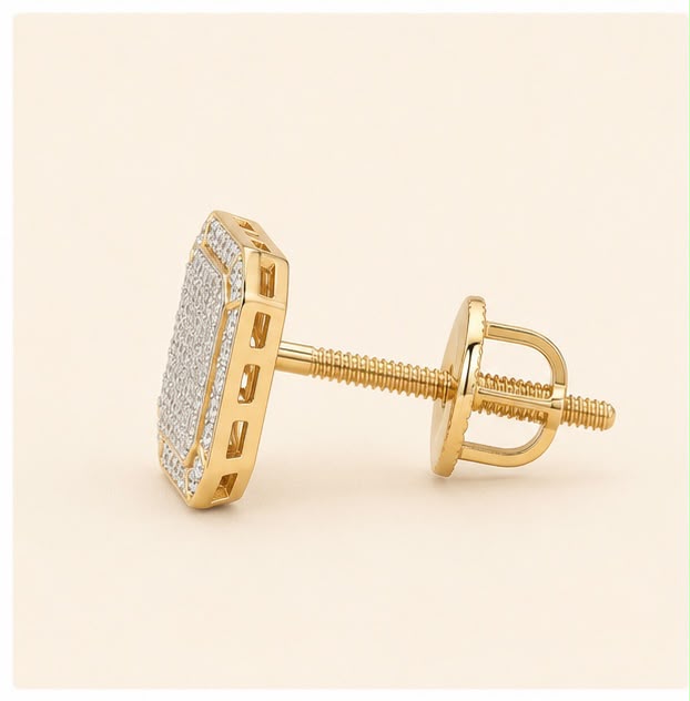 Octagon Diamond Studs