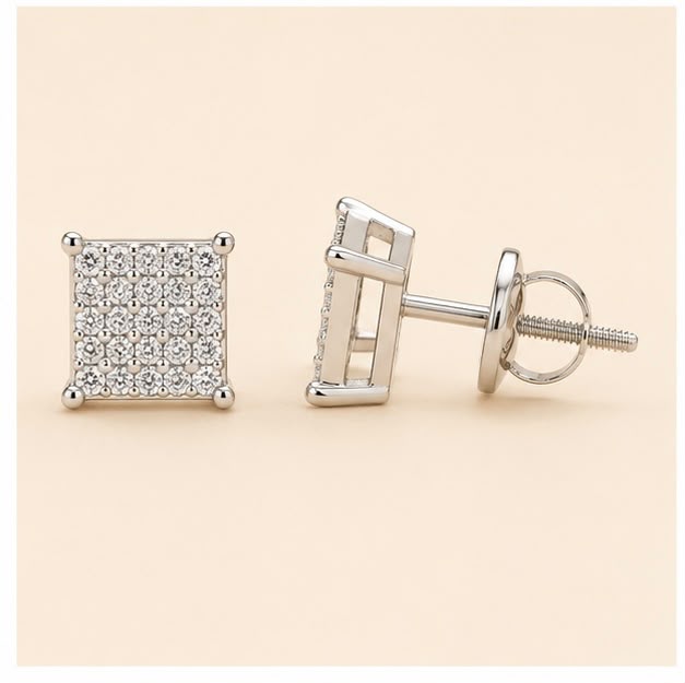 Everyday Square Diamond Studs