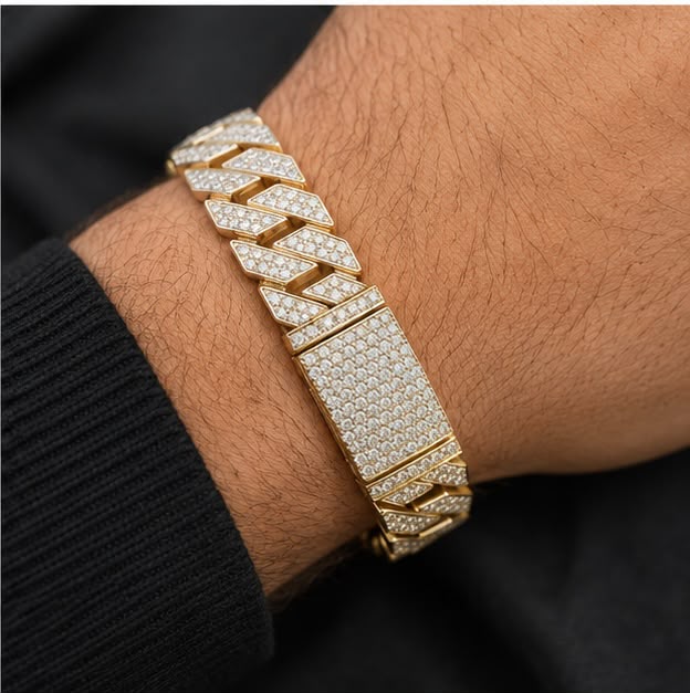 Modern Cuban Link Diamond Bracelet