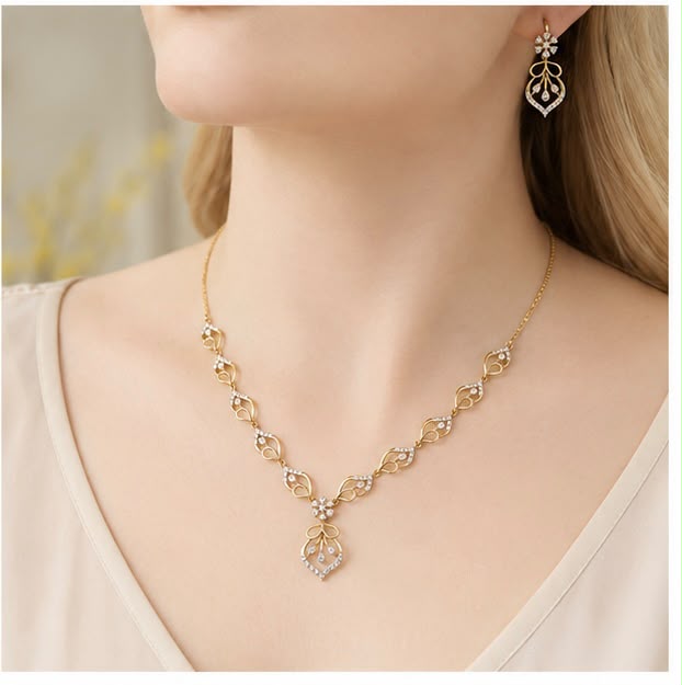 Vine Diamond Necklace Set