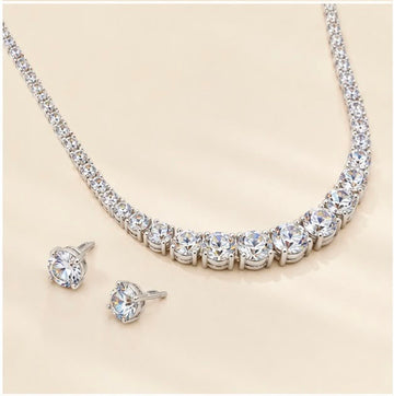 Diamond Tennis Necklace Set