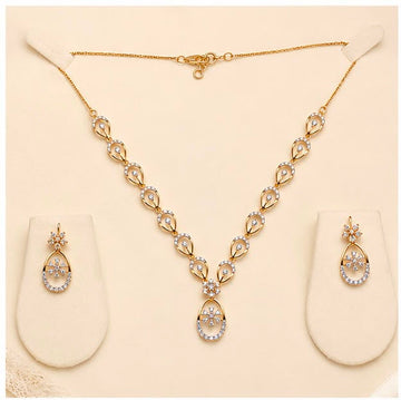 Diamond Drop Necklace Set
