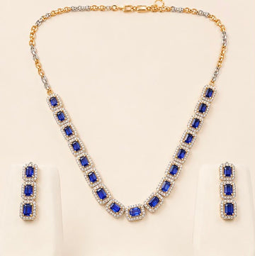Royal Blue Sapphire Necklace Set