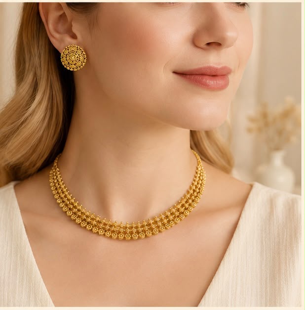 22K Gold Ethnic Necklace Set