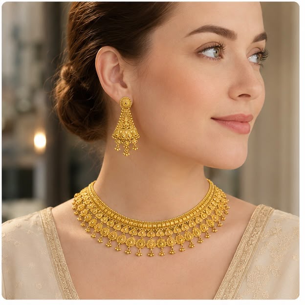 22K Gold Bridal Necklace Set