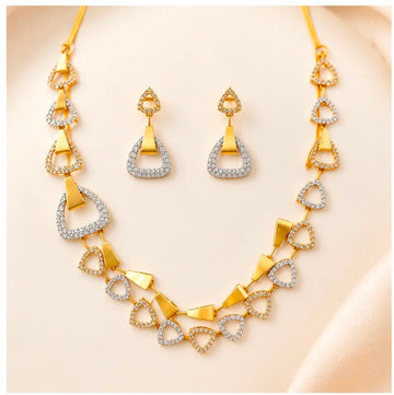 22K Gold Geometric Necklace Set