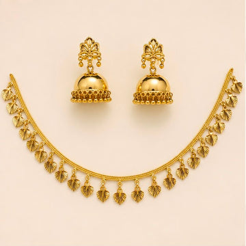 22K Gold Dangling Charm Necklace Set
