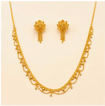 22K Gold Delicate Necklace Set