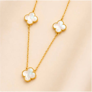 22K Gold Five Clover Chain
