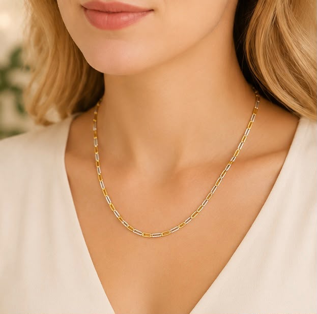 22K Gold Dual Tone Link Chain