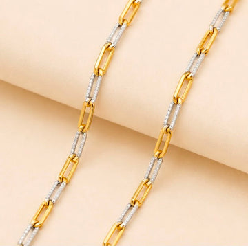 22K Gold Dual Tone Link Chain