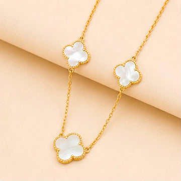 22K Gold Delicate Clover Chain