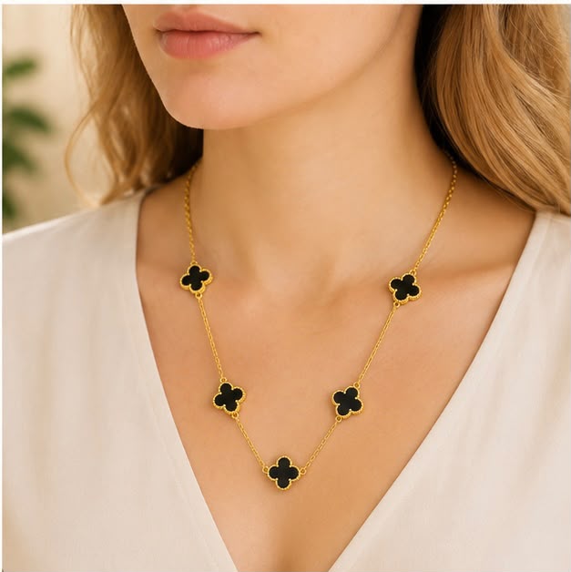22K Gold Lucky Clover Chain