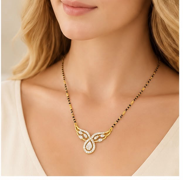 Diamond Twist Leaf Mangalsutra