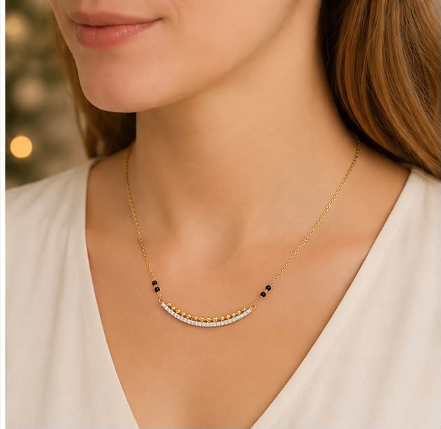 Diamond Wave Bar Mangalsutra