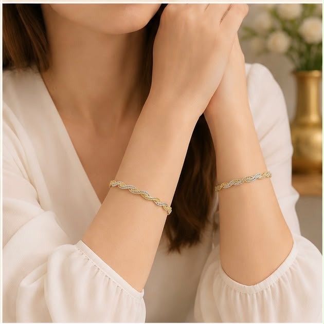 22K Gold Infinity Twist Bracelet