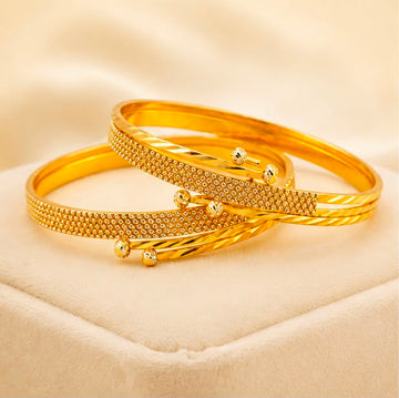 22K Gold Modern Open Bangle