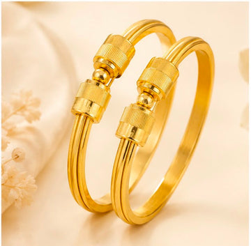 22K Gold Ball Accent Bangles