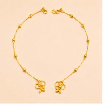 22K Gold Floral Drop Anklet
