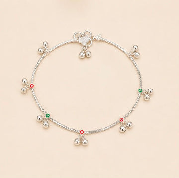 Silver Kids Dangling Anklet